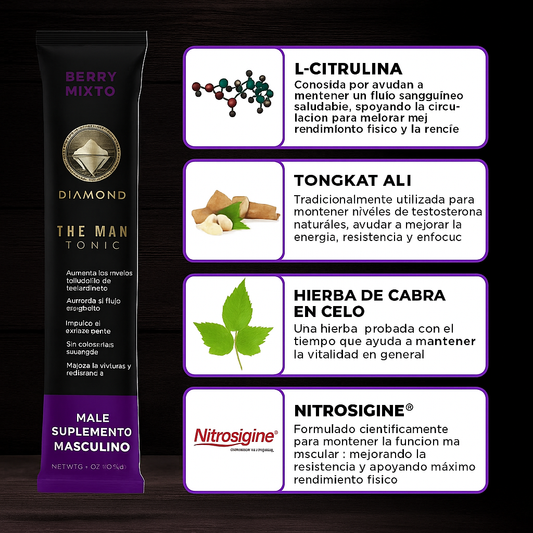 Suplemento Potenciador Masculino en Polvo | Diamond Supps – Potencia masculina total:
Aumenta tu testosterona, mejora la erección y eleva tu energía y deseo al máximo.