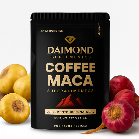 Café Molido con Raíz Peruana de Maca | Energía Adaptógena | Equilibrio Hormonal y Bienestar Mental | Tueste Medio-Oscuro Filtrado | 250 g – Diamond Supps Coffee Maca