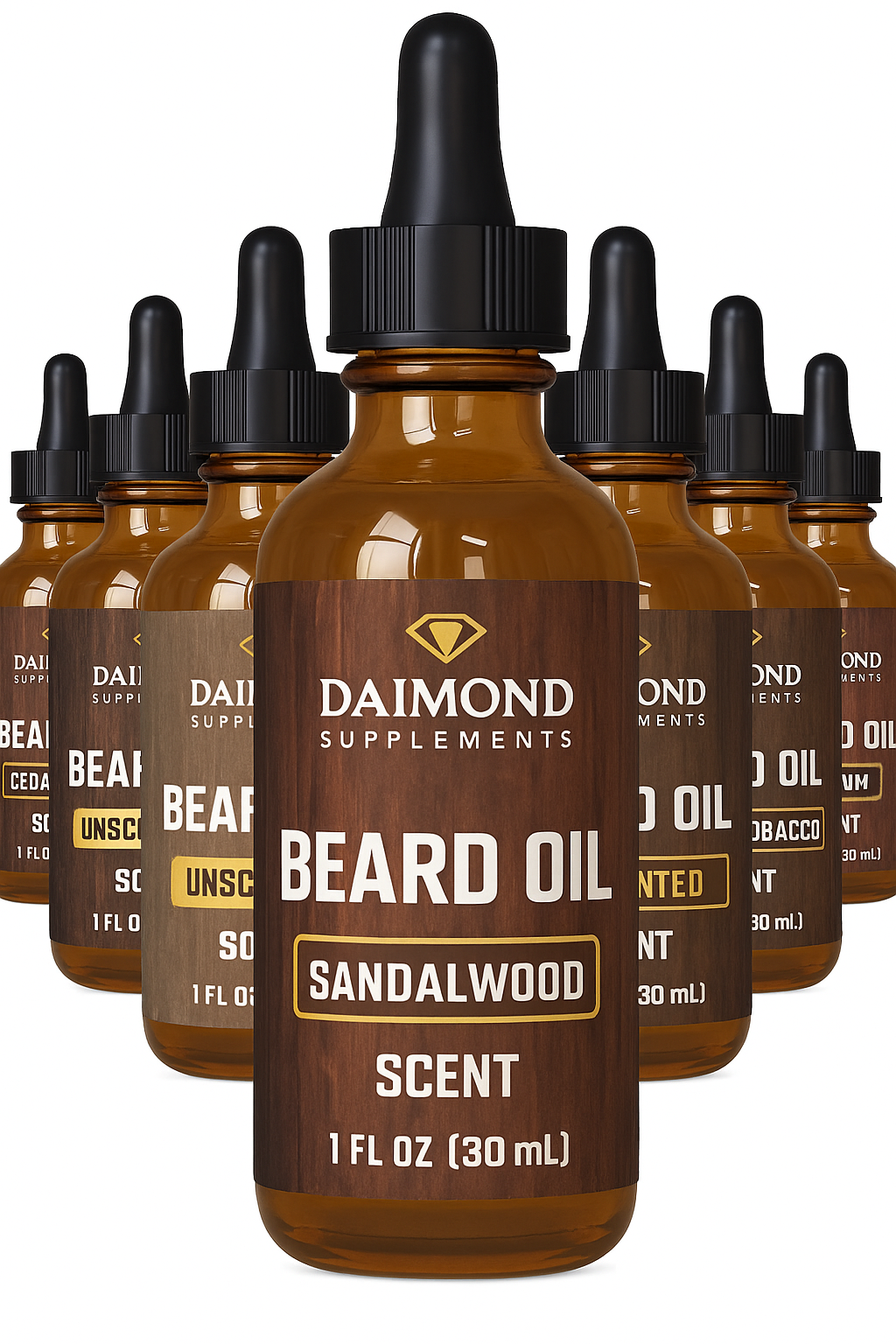 Aceite para Barba de Sándalo | Diamond Supps – Hidratación, Fuerza y Suavidad Masculina (30 ml, 1 Pack)
