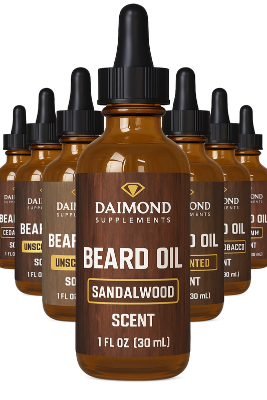 Aceite para Barba de Sándalo | Diamond Supps – Hidratación, Fuerza y Suavidad Masculina (30 ml, 1 Pack)