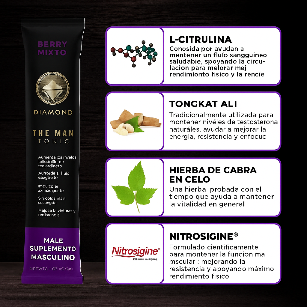 Suplemento Potenciador Masculino en Polvo | Diamond Supps – Potencia masculina total:
Aumenta tu testosterona, mejora la erección y eleva tu energía y deseo al máximo.